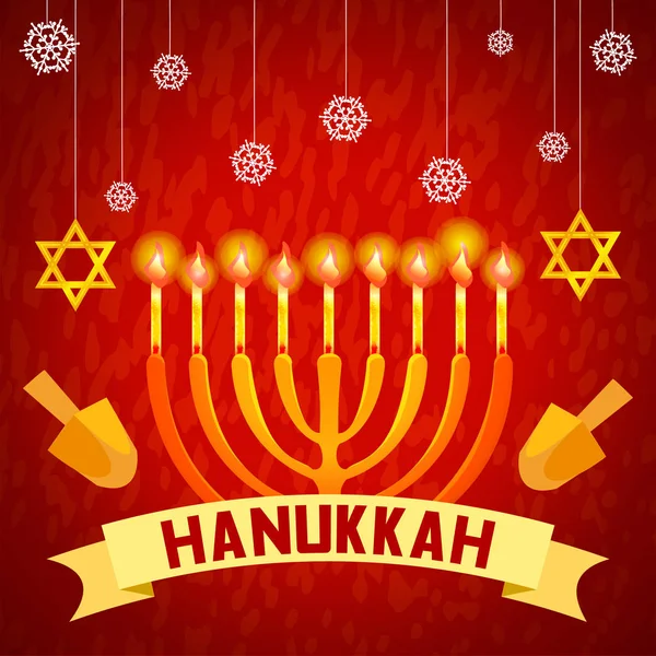 Hanukkah concepto de fondo, estilo de dibujos animados — Vector de stock