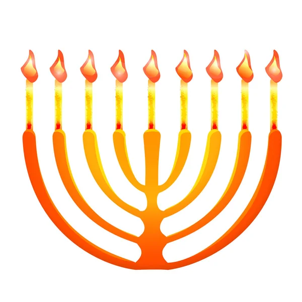 Jewish menorah icon, cartoon style — Stock Vector