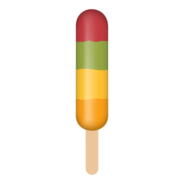Ikona popsicle owoce, realistyczny styl — Wektor stockowy