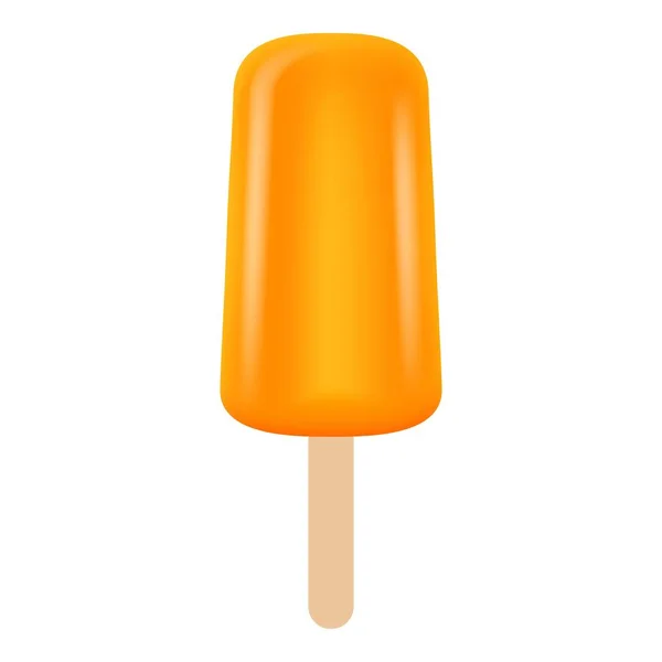 Oranje popsicle pictogram, realistische stijl — Stockvector