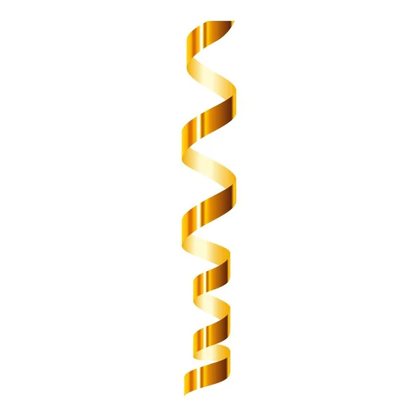 Ícone de serpentina de ouro de luxo, estilo realista — Vetor de Stock