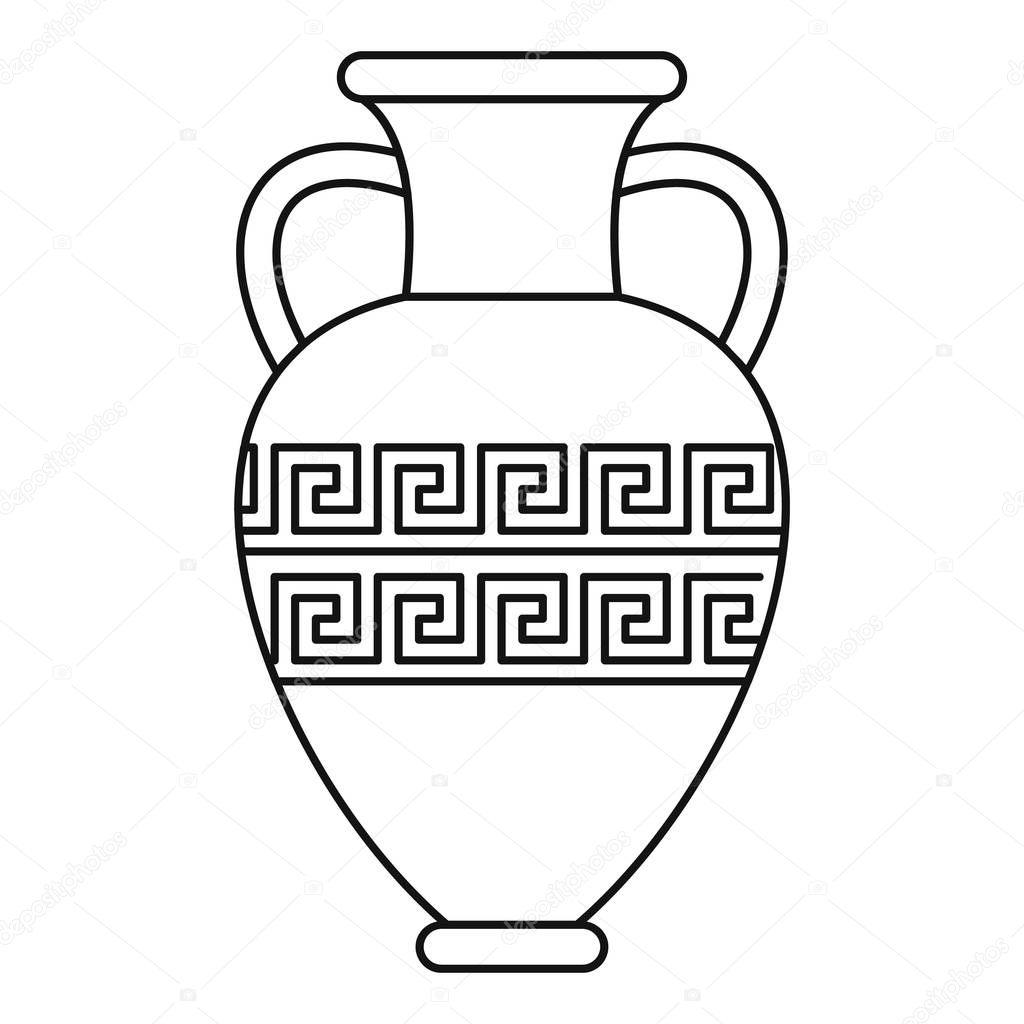 Ancient vase icon, outline style