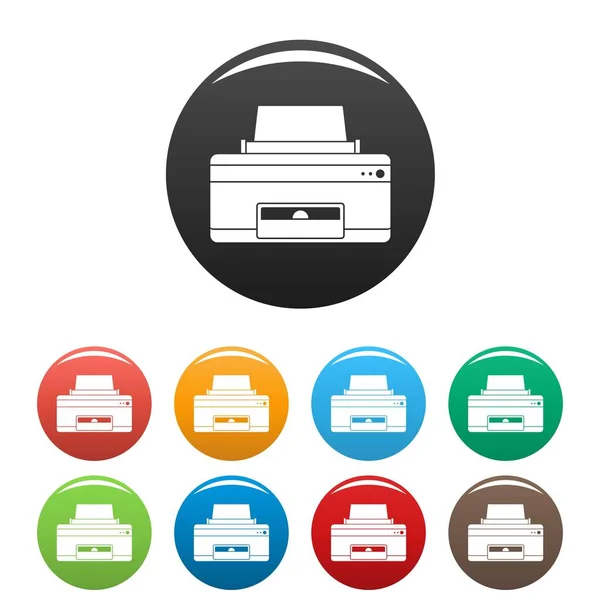 Home-Drucker-Symbole setzen Farbe — Stockvektor