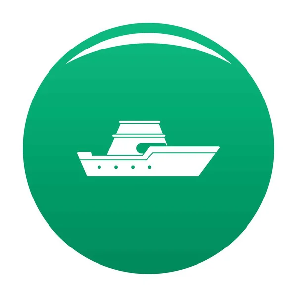 Ícone de transporte navio vetor verde —  Vetores de Stock