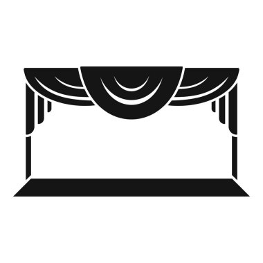 Theater scene icon, simple style clipart