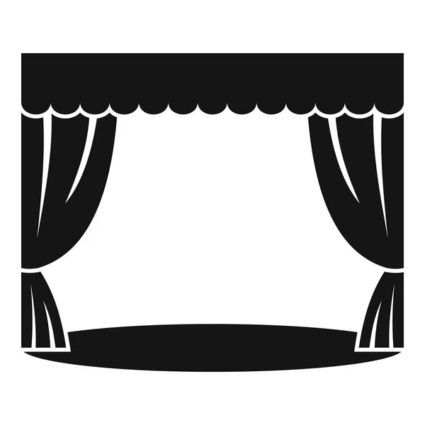 Theatrical curtain icon, simple style — Stock Vector