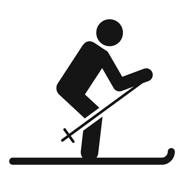 Мужская лыжная гонка, простой стиль — стоковый вектор