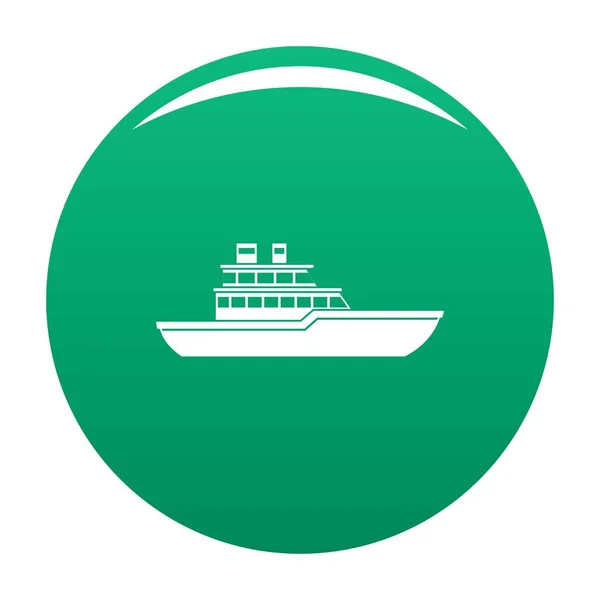 Yacht icône de l'océan vecteur vert — Image vectorielle