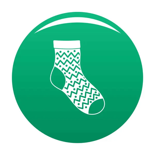 Ornamento icono de calcetín vector verde — Archivo Imágenes Vectoriales