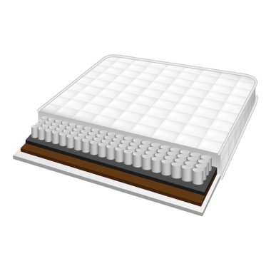 Mattress construction icon, realistic style clipart