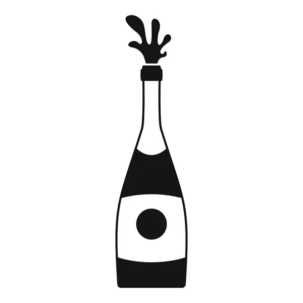 Rozchlapać szampan butelka ikona, prosty styl — Wektor stockowy