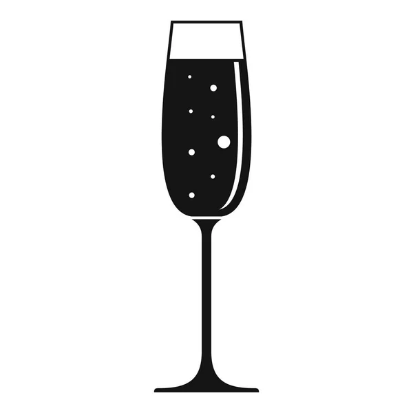 Барна скляна ікона шампанського, простий стиль — стоковий вектор