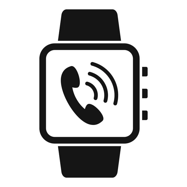 Recibir llamadas en el icono del reloj inteligente, estilo simple — Archivo Imágenes Vectoriales