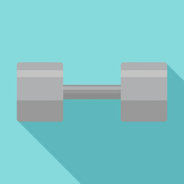 Sportschool dumbell pictogram, vlakke stijl — Stockvector