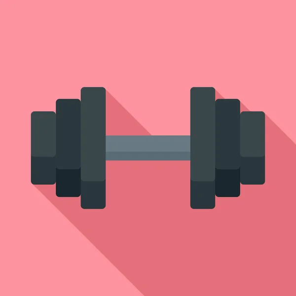 Sport dumbell pictogram, vlakke stijl — Stockvector