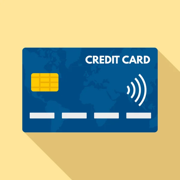 Icona della carta di credito Nfc, stile piatto — Vettoriale Stock