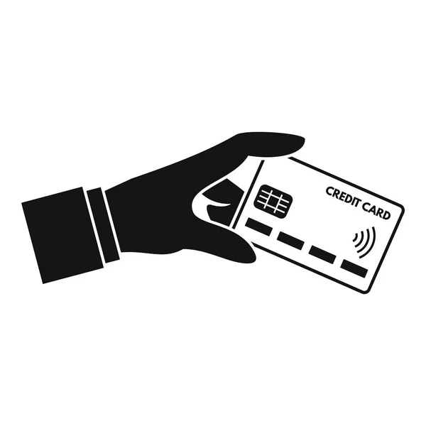 Ikona dłoni do karty kredytowej nfc, prosty styl — Wektor stockowy