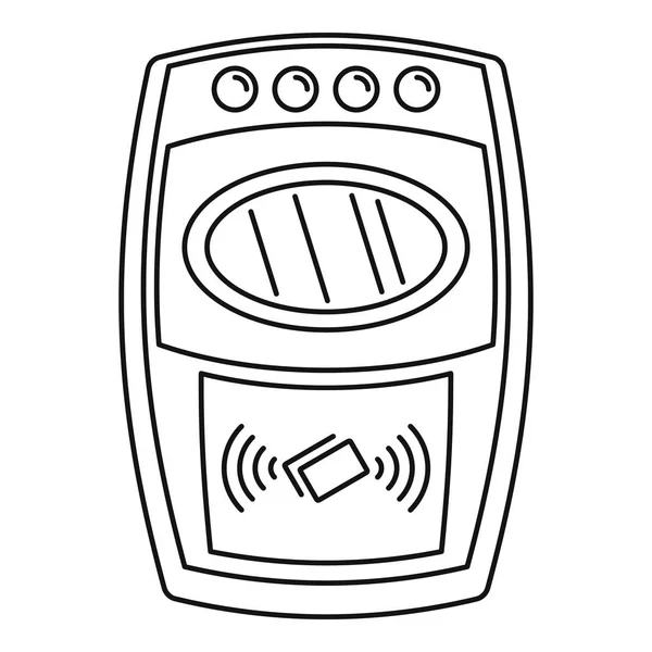 Ikona urządzenia NFC płatności ściana, styl konturu — Wektor stockowy