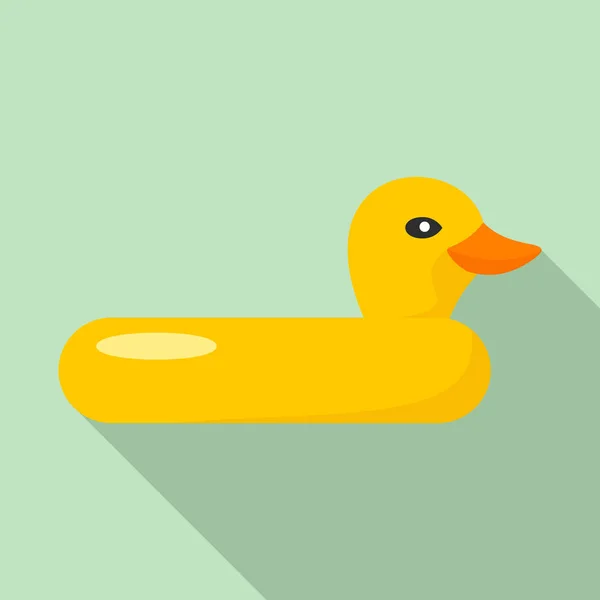 Swim ring duck icon, flat style — Stock Vector