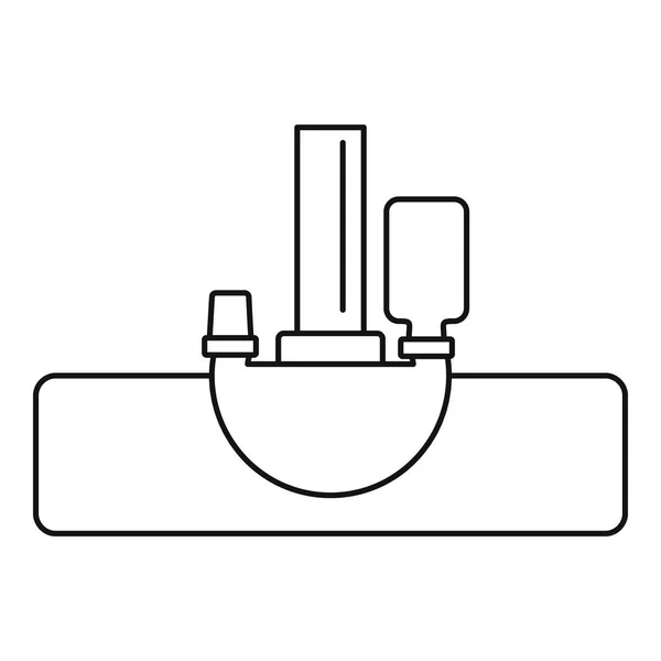 Ikone des Staubsaugerkopfes, Umrissstil — Stockvektor