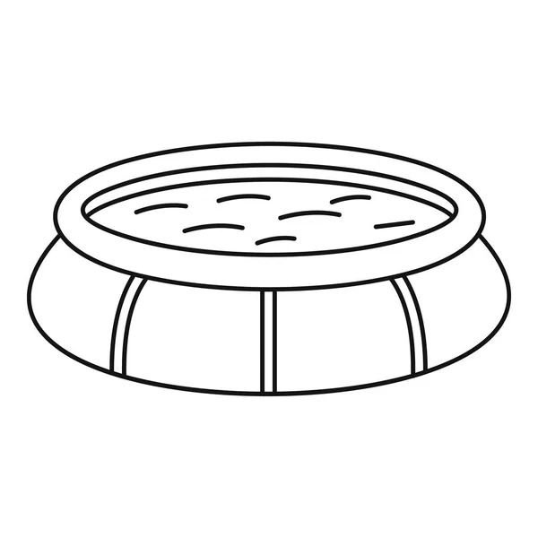 Icona gonfiabile rotonda della piscina, stile del profilo — Vettoriale Stock