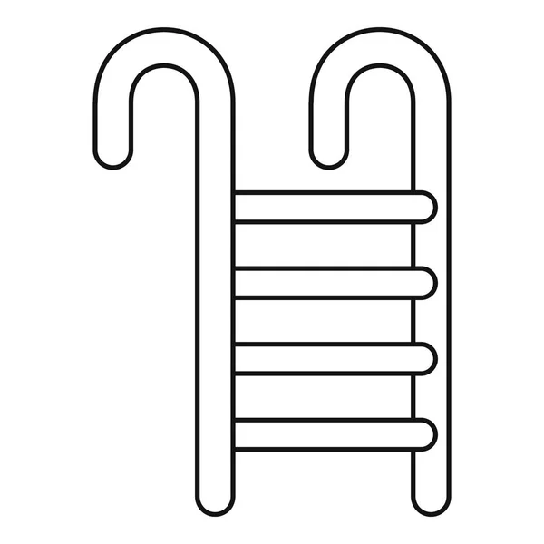 Kovový bazén schody ikona, styl osnovy — Stockový vektor