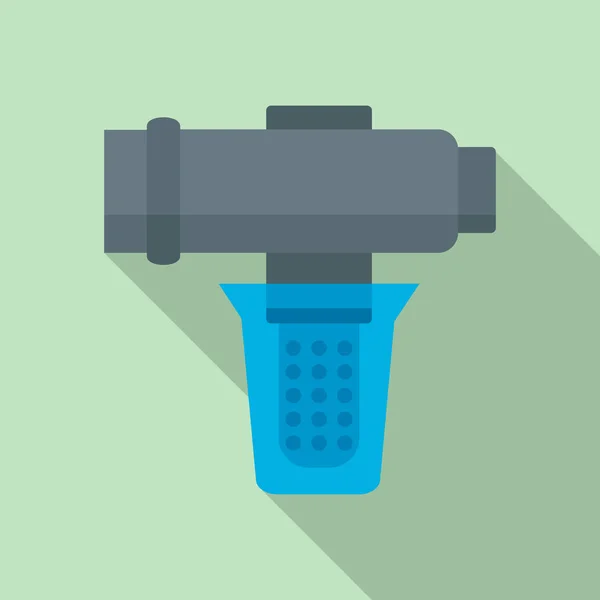 Icono de filtrado de agua dura, estilo plano — Vector de stock