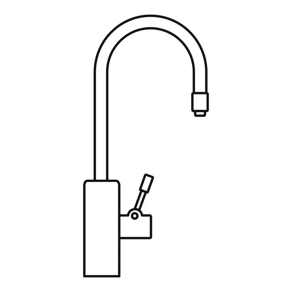 Значок очистки крана воды, стиль контура — стоковый вектор