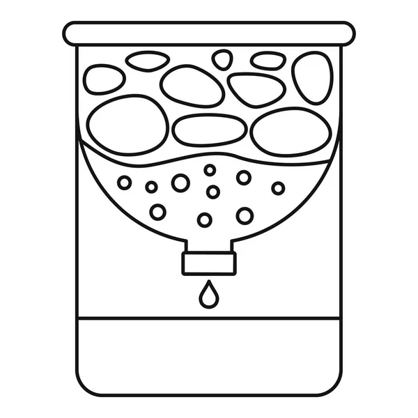 Значок очистки воды, стиль контура — стоковый вектор