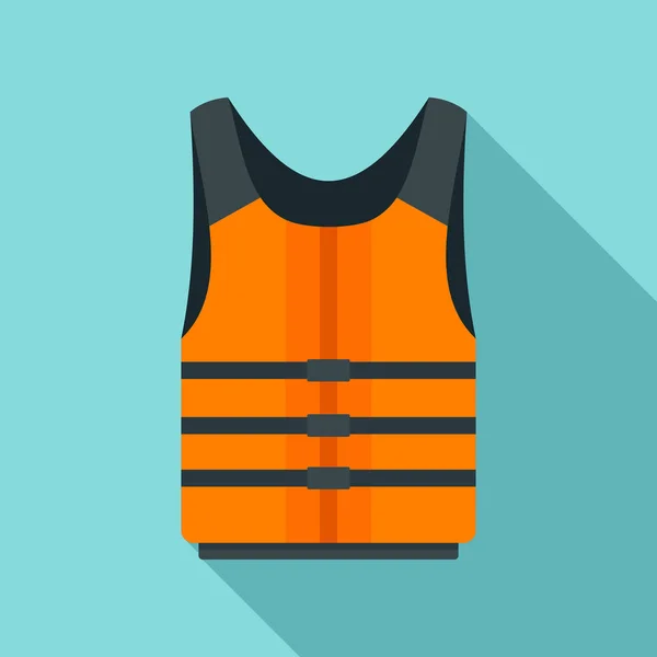 Icono de chaleco salvavidas, estilo plano — Vector de stock