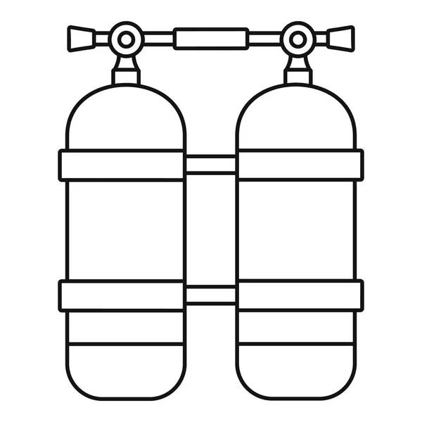 Icono del tanque de buceo, estilo de esquema — Archivo Imágenes Vectoriales