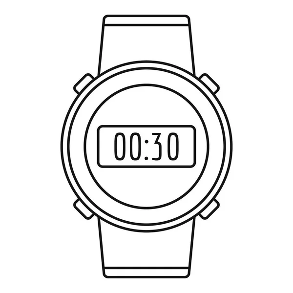 Icono de reloj submarino, estilo de contorno — Vector de stock