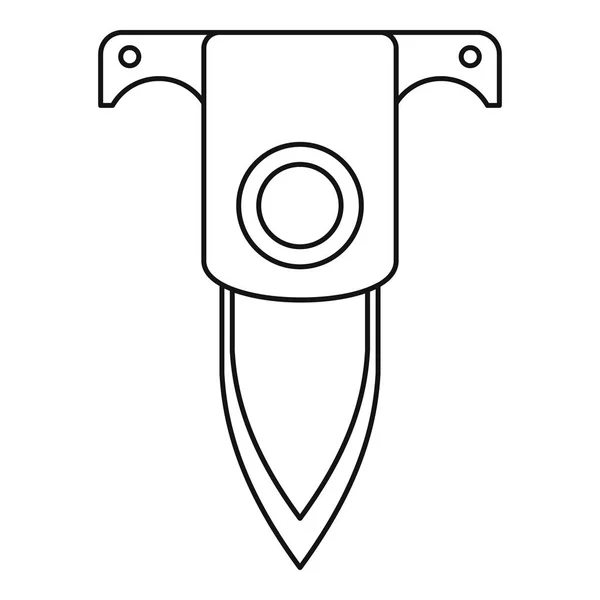 Значок ныряющего ножа, стиль контура — стоковый вектор