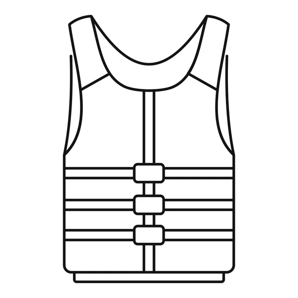 Veste de sauvetage icône, style contour — Image vectorielle