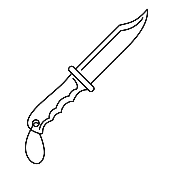 Dive nóż ikona, styl konturu — Wektor stockowy