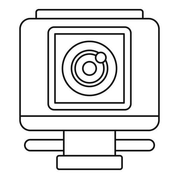 Action camera icon, outline style — Stock Vector