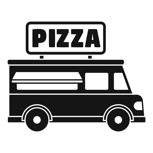 Pizza Truck Ikona Jednoduchý Obrázek Pizza Truck Vektorové Ikony Pro — Stockový vektor
