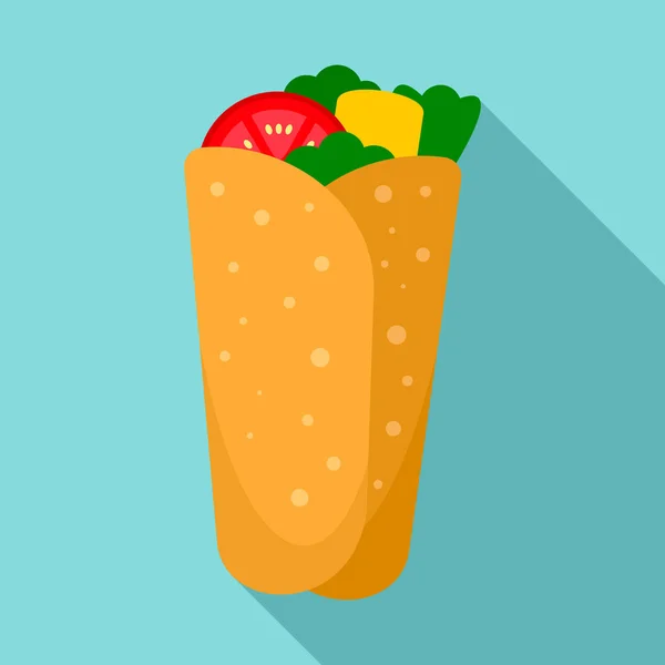 Ícone de burrito, estilo plano —  Vetores de Stock