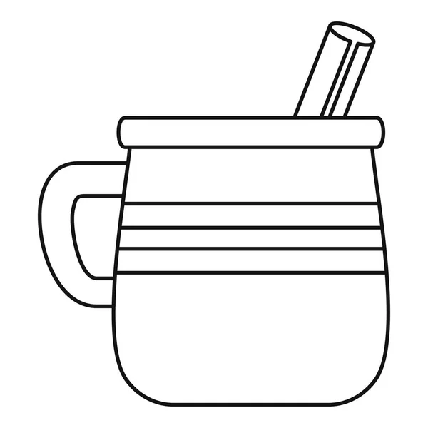 Mok Mexicaanse drankje pictogram, Kaderstijl — Stockvector