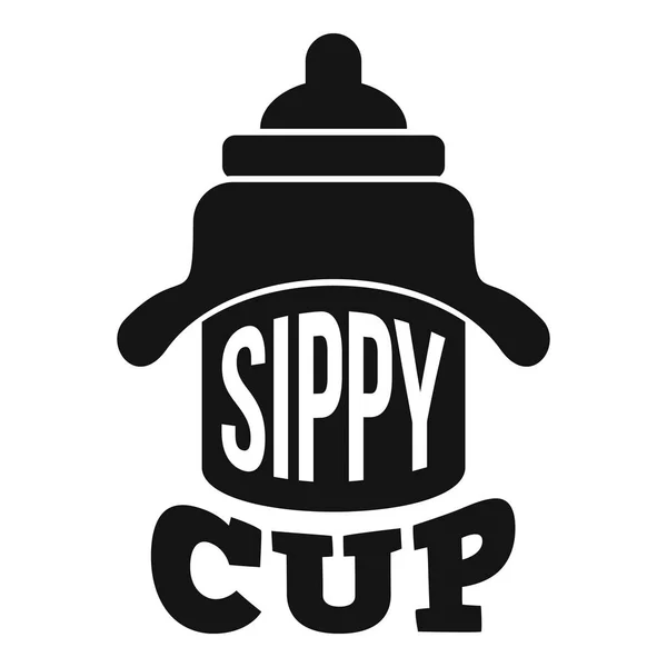 Logo cangkir sippy yang baru lahir, gaya sederhana - Stok Vektor