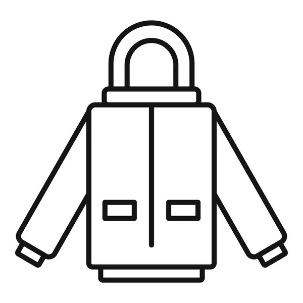 Icono de chaqueta de invierno, estilo de esquema — Vector de stock