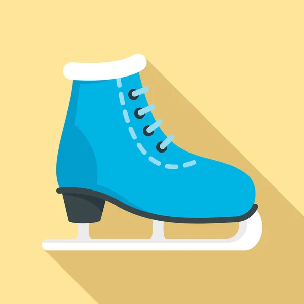 Ice skate icon, flat style — Stock Vector