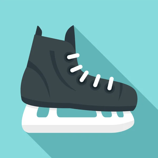 Ícone de patinação no gelo de hóquei, estilo plano — Vetor de Stock
