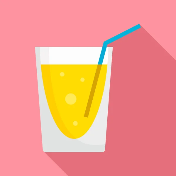 Lemonade cocktail icon, flat style — Stock Vector