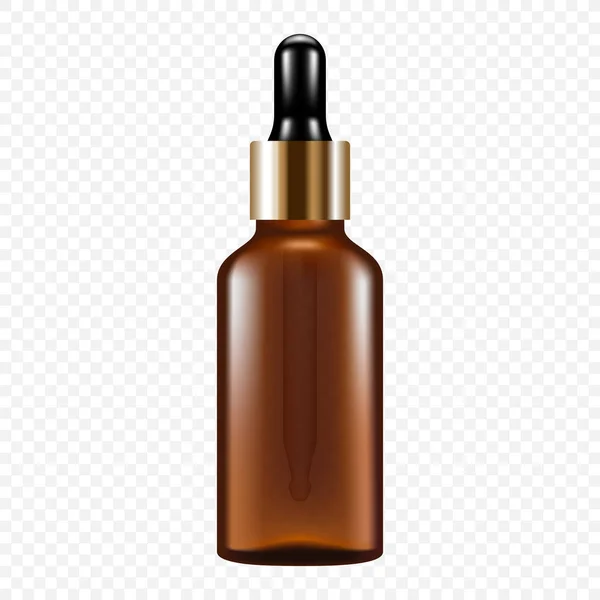 Dropper in glass bottle icon, realistic style — Stock Vector
