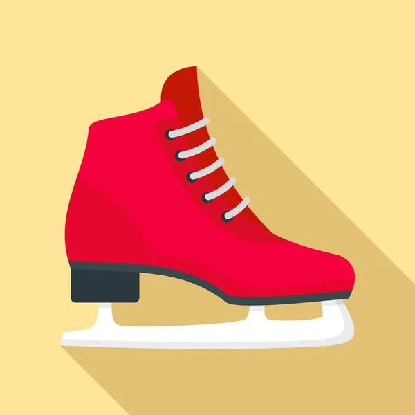 Classic ice skate icon, flat style — Stock Vector