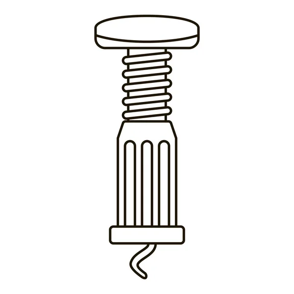 Spiral flaska öppnare ikon, dispositionsformat — Stock vektor