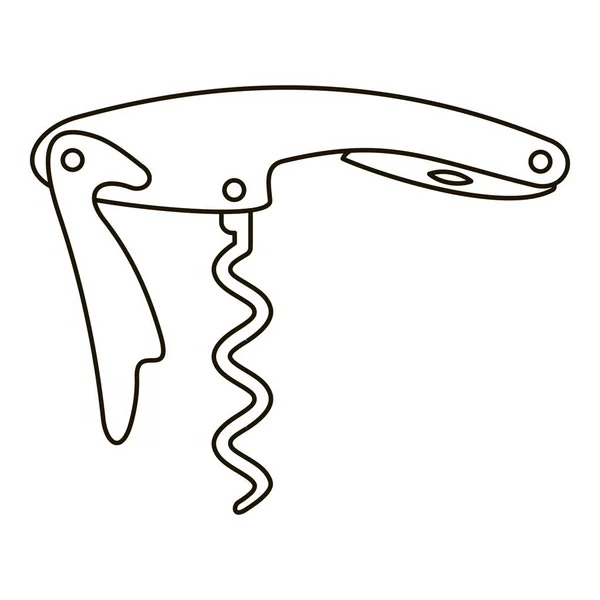 Значок штопор ножа, стиль контура — стоковый вектор