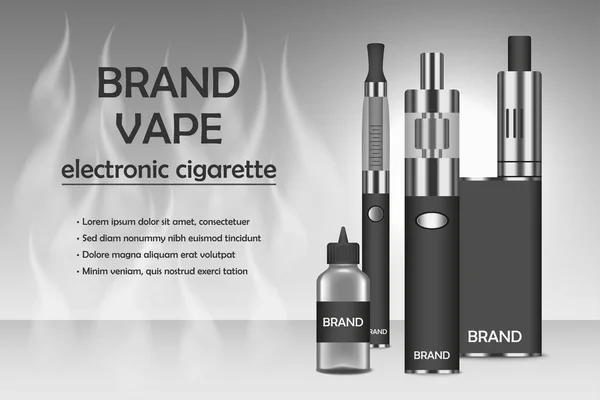 Par elektronické cigarety koncept pozadí, realistický styl — Stockový vektor