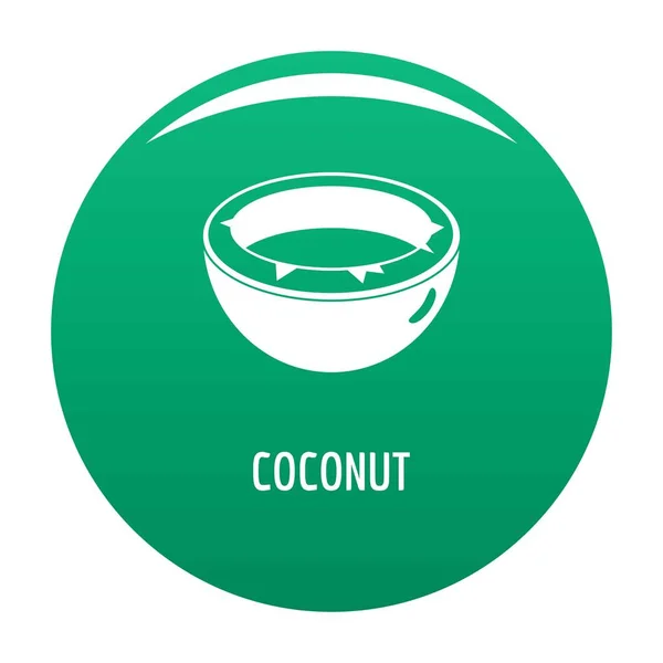 Kokosový ikona Vektor zelená — Stockový vektor